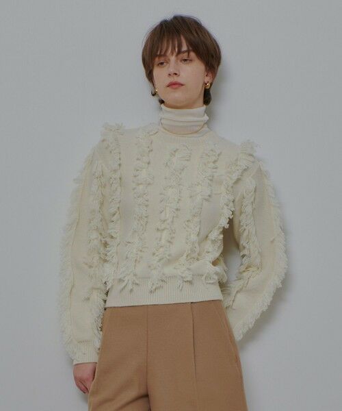 allureville / アルアバイル ニット・セーター | フリンジシャギー２WAYプルオーバー | 詳細1