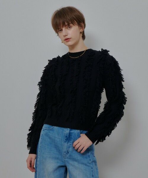 allureville / アルアバイル ニット・セーター | フリンジシャギー２WAYプルオーバー | 詳細20