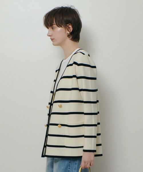 allureville / アルアバイル カーディガン・ボレロ | ガーターノーカラーニットジャケット | 詳細2