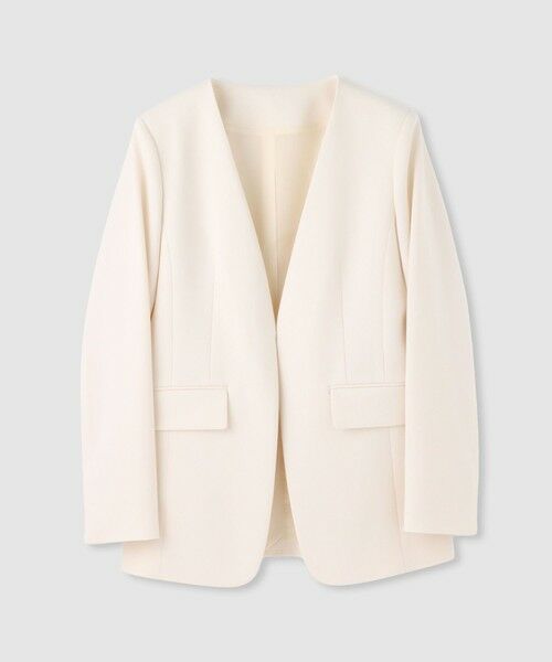 allureville / アルアバイル ノーカラージャケット | 【LOULOU WILLOUGHBY】ダブルクロスノーカラージャケット（アイボリー (04)）