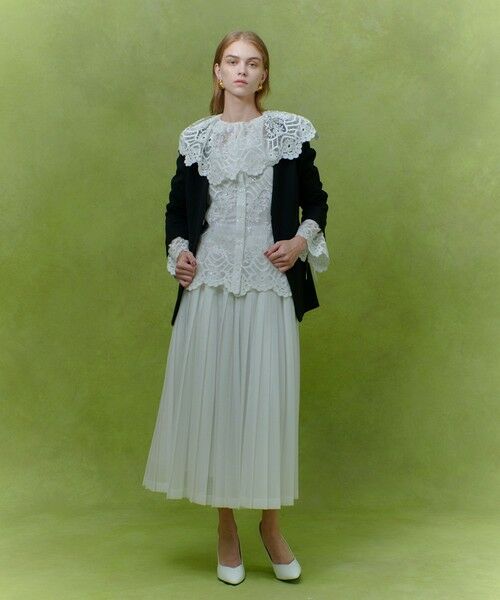 allureville / アルアバイル ノーカラージャケット | 【LOULOU WILLOUGHBY】ダブルクロスノーカラージャケット | 詳細4