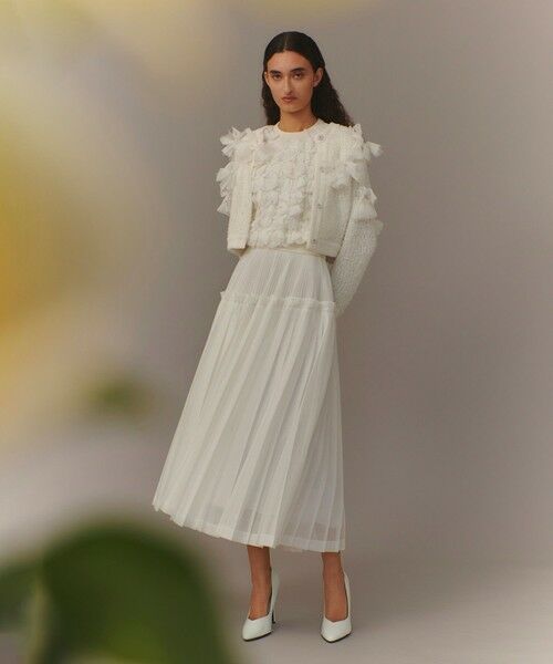 allureville / アルアバイル ロング・マキシ丈スカート | 【LOULOU WILLOUGHBY】カールマイヤープリーツスカート(ホワイト (01))
