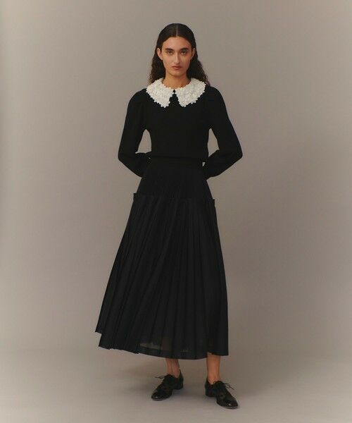 allureville / アルアバイル ロング・マキシ丈スカート | 【LOULOU WILLOUGHBY】カールマイヤープリーツスカート(ブラック (95))