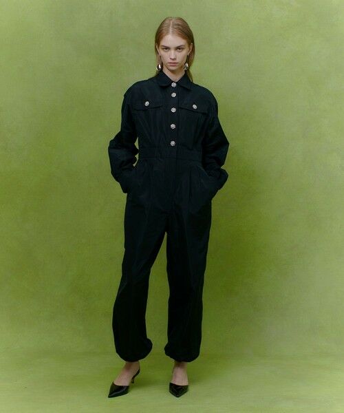 allureville / アルアバイル サロペット・オールインワン | 【LOULOU WILLOUGHBY】タフタビジュー釦オールインワン | 詳細3