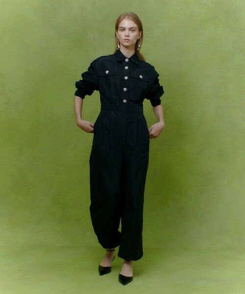 allureville / アルアバイル サロペット・オールインワン | 【LOULOU WILLOUGHBY】タフタビジュー釦オールインワン | 詳細4