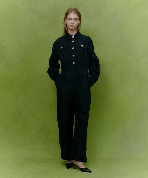 allureville / アルアバイル サロペット・オールインワン | 【LOULOU WILLOUGHBY】タフタビジュー釦オールインワン | 詳細5