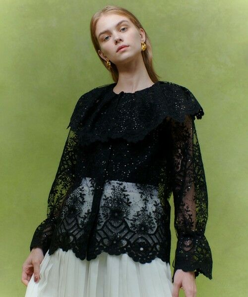 allureville / アルアバイル シャツ・ブラウス | 【LOULOU WILLOUGHBY】チュール刺繍ブラウス | 詳細1