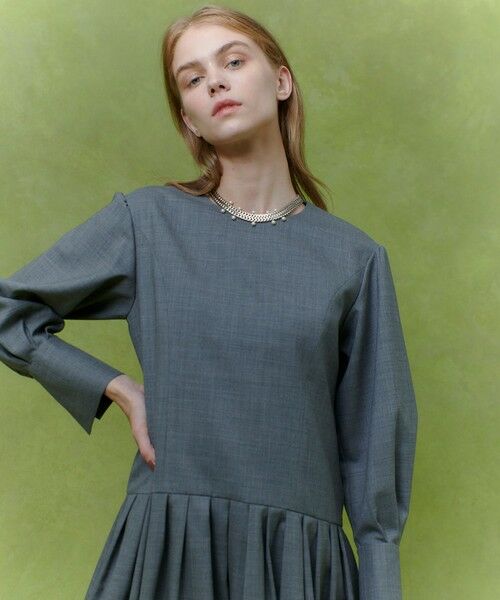 allureville / アルアバイル ロング・マキシ丈ワンピース | 【LOULOU WILLOUGHBY】ウールトロローウエストワンピース(グレー (92))