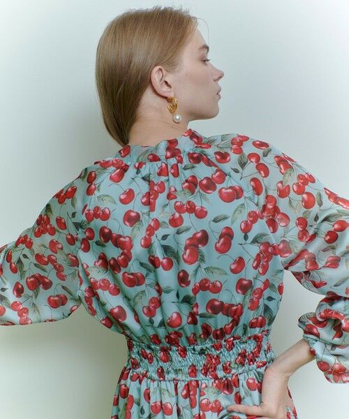 allureville / アルアバイル ロング・マキシ丈ワンピース | 【LOULOU WILLOUGHBY】LISAチェリープリント リボンワンピース | 詳細11