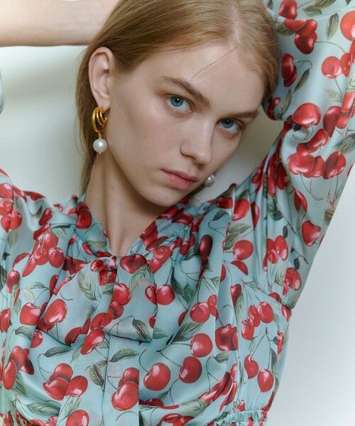 allureville / アルアバイル ロング・マキシ丈ワンピース | 【LOULOU WILLOUGHBY】LISAチェリープリント リボンワンピース | 詳細5