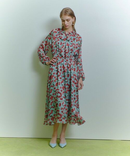 allureville / アルアバイル ロング・マキシ丈ワンピース | 【LOULOU WILLOUGHBY】LISAチェリープリント リボンワンピース | 詳細6