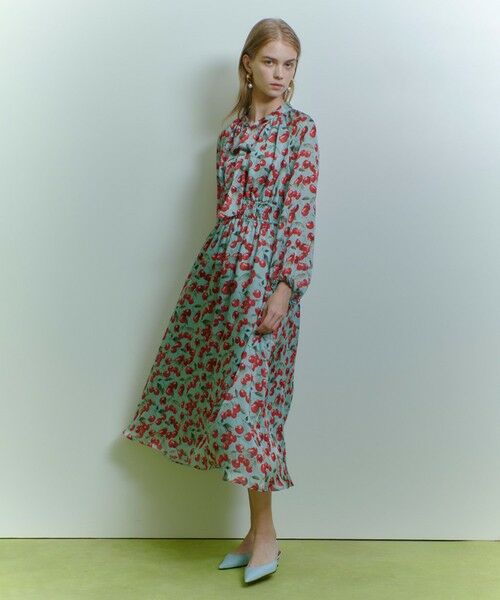 allureville / アルアバイル ロング・マキシ丈ワンピース | 【LOULOU WILLOUGHBY】LISAチェリープリント リボンワンピース | 詳細7