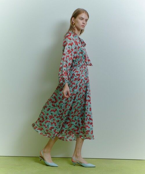 allureville / アルアバイル ロング・マキシ丈ワンピース | 【LOULOU WILLOUGHBY】LISAチェリープリント リボンワンピース | 詳細9
