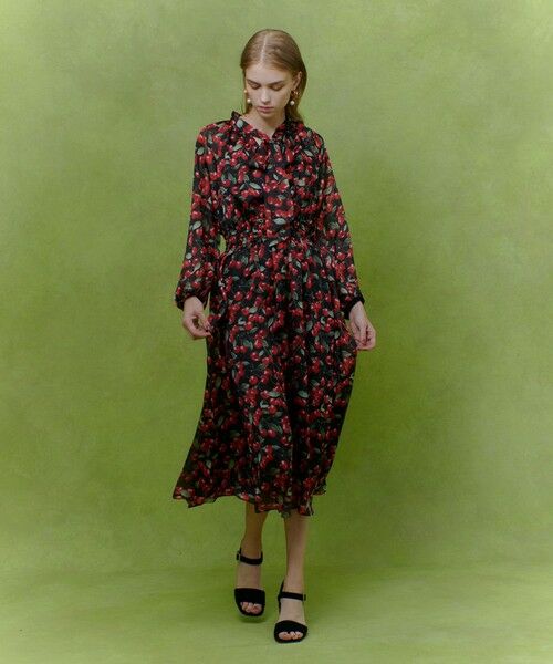 allureville / アルアバイル ロング・マキシ丈ワンピース | 【LOULOU WILLOUGHBY】LISAチェリープリント リボンワンピース | 詳細15