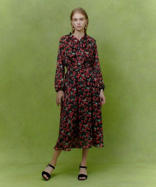 allureville / アルアバイル ロング・マキシ丈ワンピース | 【LOULOU WILLOUGHBY】LISAチェリープリント リボンワンピース | 詳細16