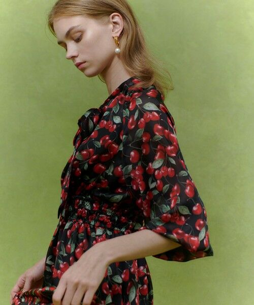 allureville / アルアバイル ロング・マキシ丈ワンピース | 【LOULOU WILLOUGHBY】LISAチェリープリント リボンワンピース | 詳細19