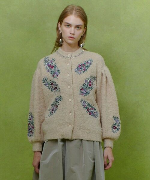 allureville / アルアバイル カーディガン・ボレロ | 【LOULOU WILLOUGHBY】フラワーズエンブロイダリーカーディガン | 詳細1