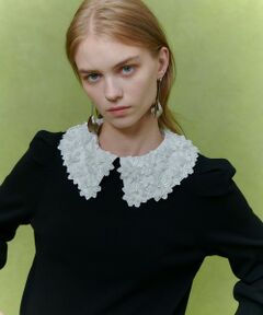 allureville / アルアバイル ニット・セーター | 【LOULOU WILLOUGHBY】フラワー衿付プルオーバー