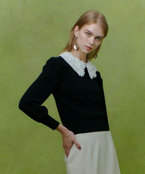 allureville / アルアバイル ニット・セーター | 【LOULOU WILLOUGHBY】フラワー衿付プルオーバー | 詳細13