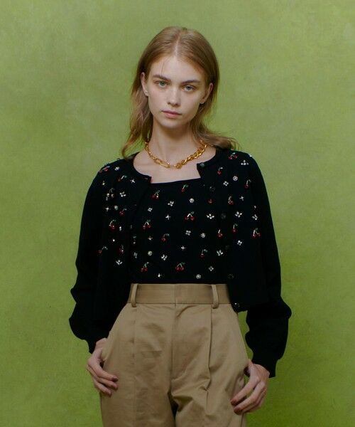 allureville / アルアバイル カーディガン・ボレロ | 【LOULOU WILLOUGHBY】CHERRYビジューカーディガン | 詳細8