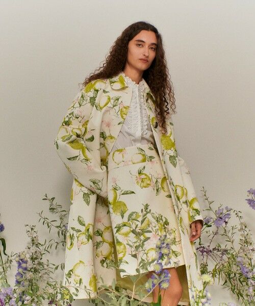 allureville / アルアバイル ダッフルコート | 【LOULOU WILLOUGHBY】RATTIレモン柄ステンカラーコート | 詳細1