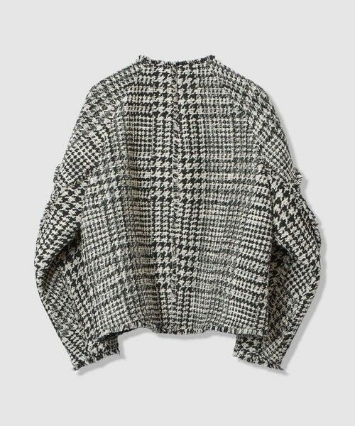 allureville / アルアバイル ノーカラージャケット | ハウンドトゥースブロッキングジャケット | 詳細1