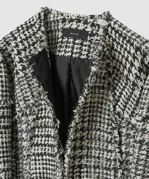 allureville / アルアバイル ノーカラージャケット | ハウンドトゥースブロッキングジャケット | 詳細2