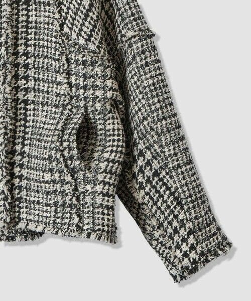 allureville / アルアバイル ノーカラージャケット | ハウンドトゥースブロッキングジャケット | 詳細3