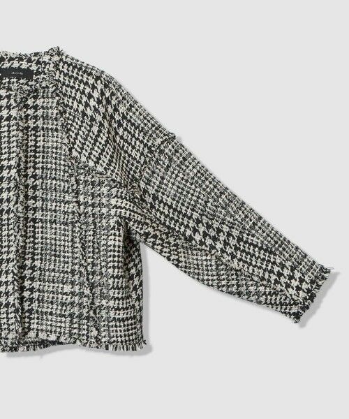 allureville / アルアバイル ノーカラージャケット | ハウンドトゥースブロッキングジャケット | 詳細4