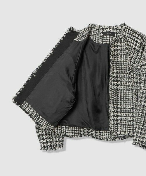 allureville / アルアバイル ノーカラージャケット | ハウンドトゥースブロッキングジャケット | 詳細6