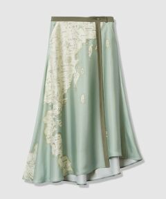 allureville / アルアバイル ミニ・ひざ丈スカート | マッププリントフレアラップスカート