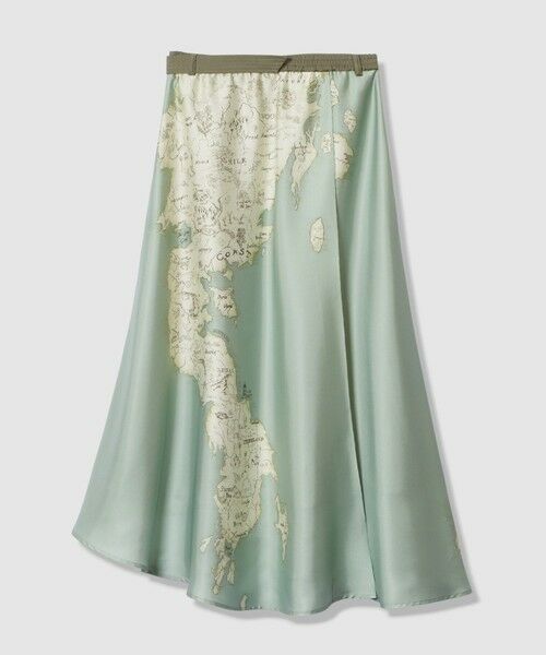 allureville / アルアバイル ミニ・ひざ丈スカート | マッププリントフレアラップスカート | 詳細1