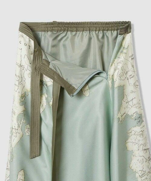 allureville / アルアバイル ミニ・ひざ丈スカート | マッププリントフレアラップスカート | 詳細3