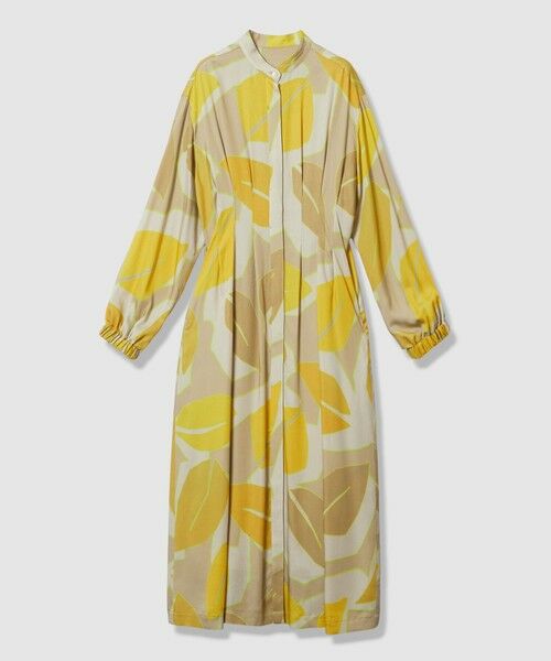 allureville / アルアバイル ロング・マキシ丈ワンピース | FASACリーフプリントギャザーワンピース | 詳細3