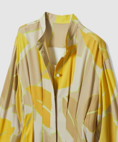 allureville / アルアバイル ロング・マキシ丈ワンピース | FASACリーフプリントギャザーワンピース | 詳細5