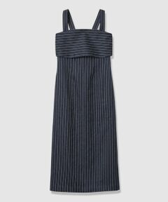 allureville / アルアバイル ロング・マキシ丈ワンピース | リネンストライプジャンパーワンピース