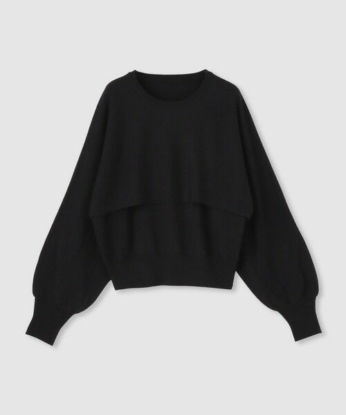 allureville / アルアバイル ニット・セーター | メリノウールレイヤードプルオーバー（ブラック (95)）
