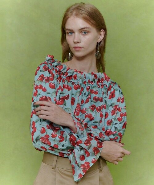 allureville / アルアバイル シャツ・ブラウス | 【LOULOU WILLOUGHBY】LISAチェリープリントオフショルブラウス | 詳細3
