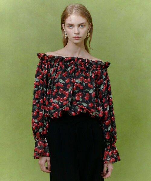allureville / アルアバイル シャツ・ブラウス | 【LOULOU WILLOUGHBY】LISAチェリープリントオフショルブラウス | 詳細11