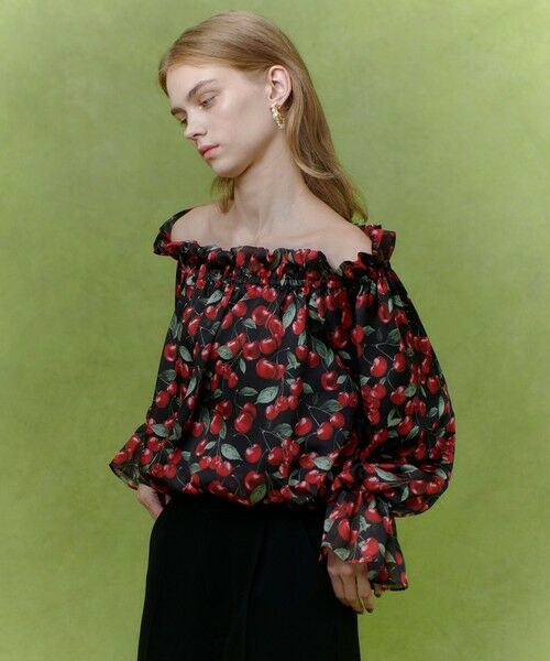 allureville / アルアバイル シャツ・ブラウス | 【LOULOU WILLOUGHBY】LISAチェリープリントオフショルブラウス | 詳細12