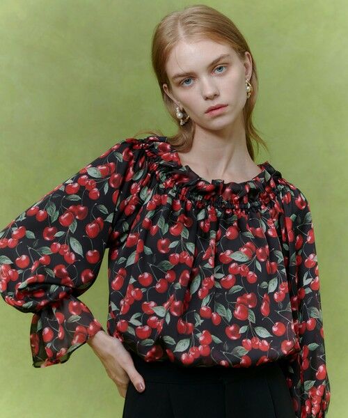 allureville / アルアバイル シャツ・ブラウス | 【LOULOU WILLOUGHBY】LISAチェリープリントオフショルブラウス | 詳細13