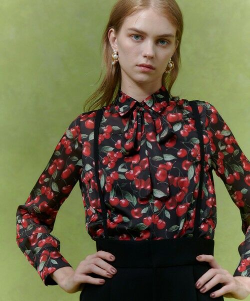 allureville / アルアバイル シャツ・ブラウス | WEB限定【LOULOU WILLOUGHBY】LISAチェリープリント ボウタイブラウス | 詳細11