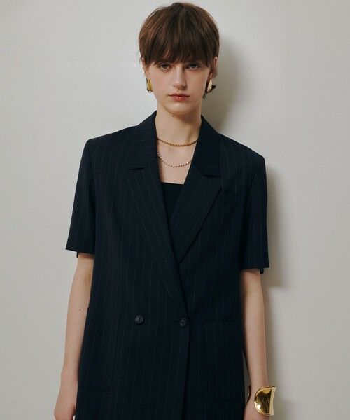 allureville / アルアバイル テーラードジャケット | ＴＷストライプハーフスリーブジャケット | 詳細1