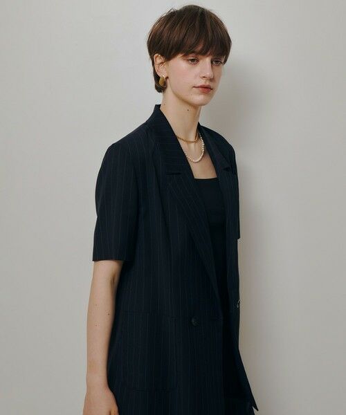 allureville / アルアバイル テーラードジャケット | ＴＷストライプハーフスリーブジャケット | 詳細2