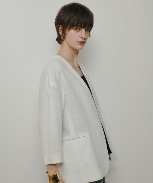 allureville / アルアバイル ノーカラージャケット | ハーフスリーブカラーレスジャケット | 詳細2