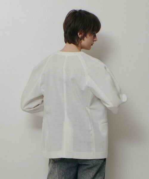 allureville / アルアバイル ノーカラージャケット | ハーフスリーブカラーレスジャケット | 詳細4