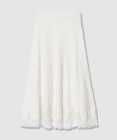 allureville / アルアバイル ミニ・ひざ丈スカート | レースドッキングニットスカート