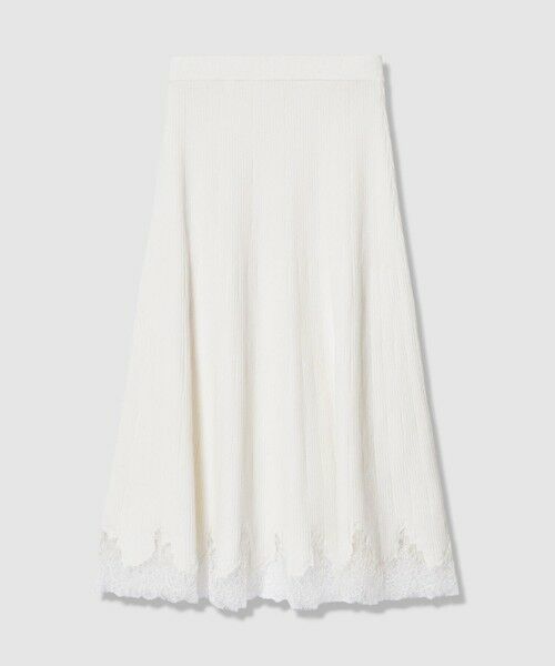 allureville / アルアバイル ミニ・ひざ丈スカート | レースドッキングニットスカート | 詳細1