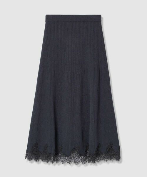 allureville / アルアバイル ミニ・ひざ丈スカート | レースドッキングニットスカート | 詳細4