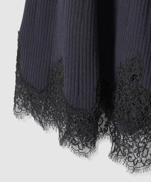 allureville / アルアバイル ミニ・ひざ丈スカート | レースドッキングニットスカート | 詳細6